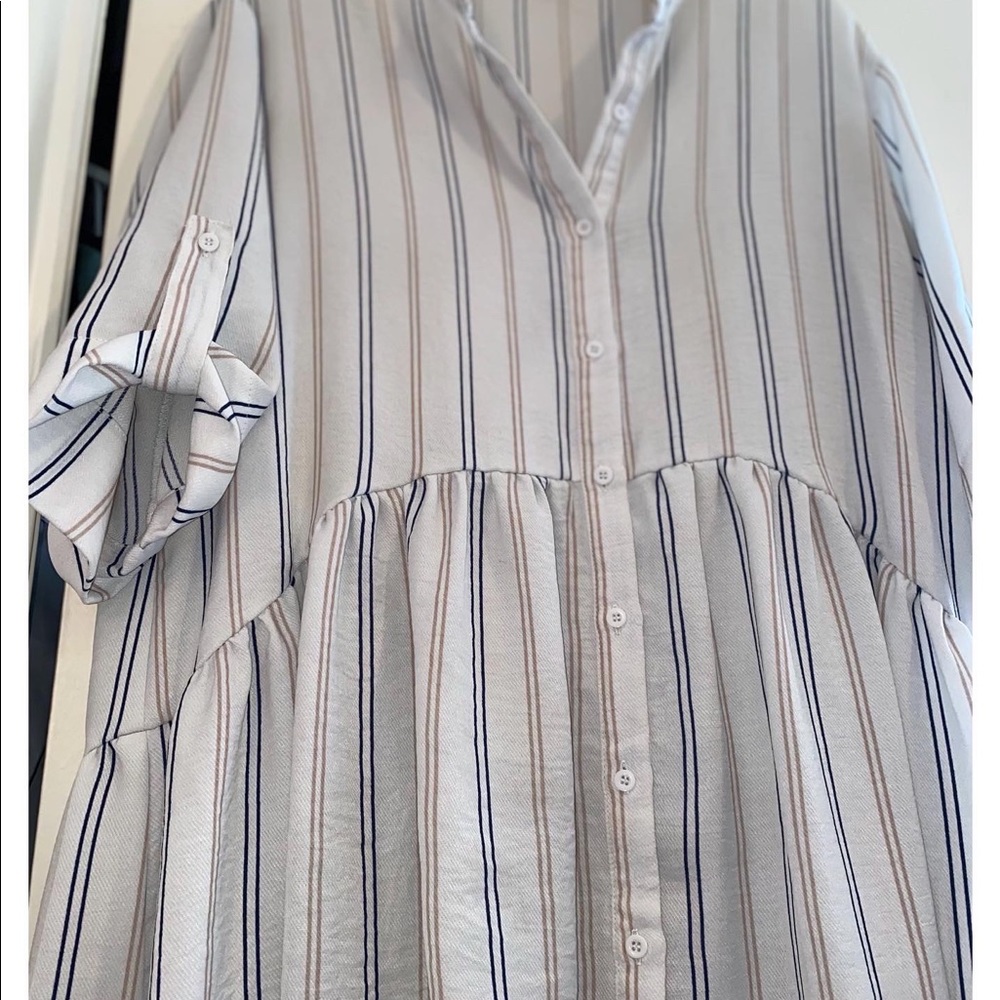 button down detail mini-dress, size M